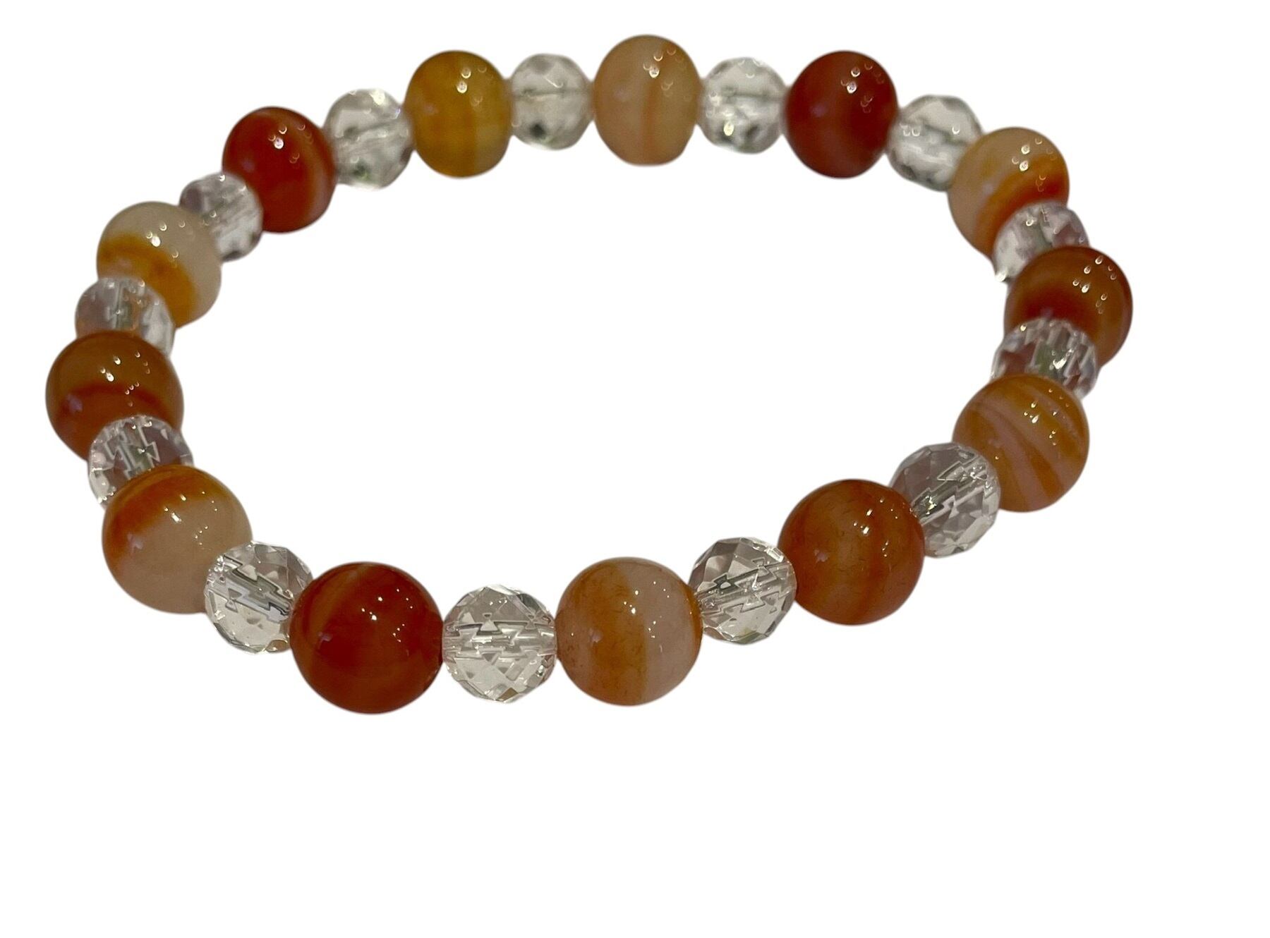 天然石ブレスレット・アゲート&クリスタル