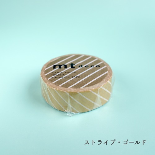 ＼在庫限り／mt deco マスキングテープ「ストライプ・ゴールド」
