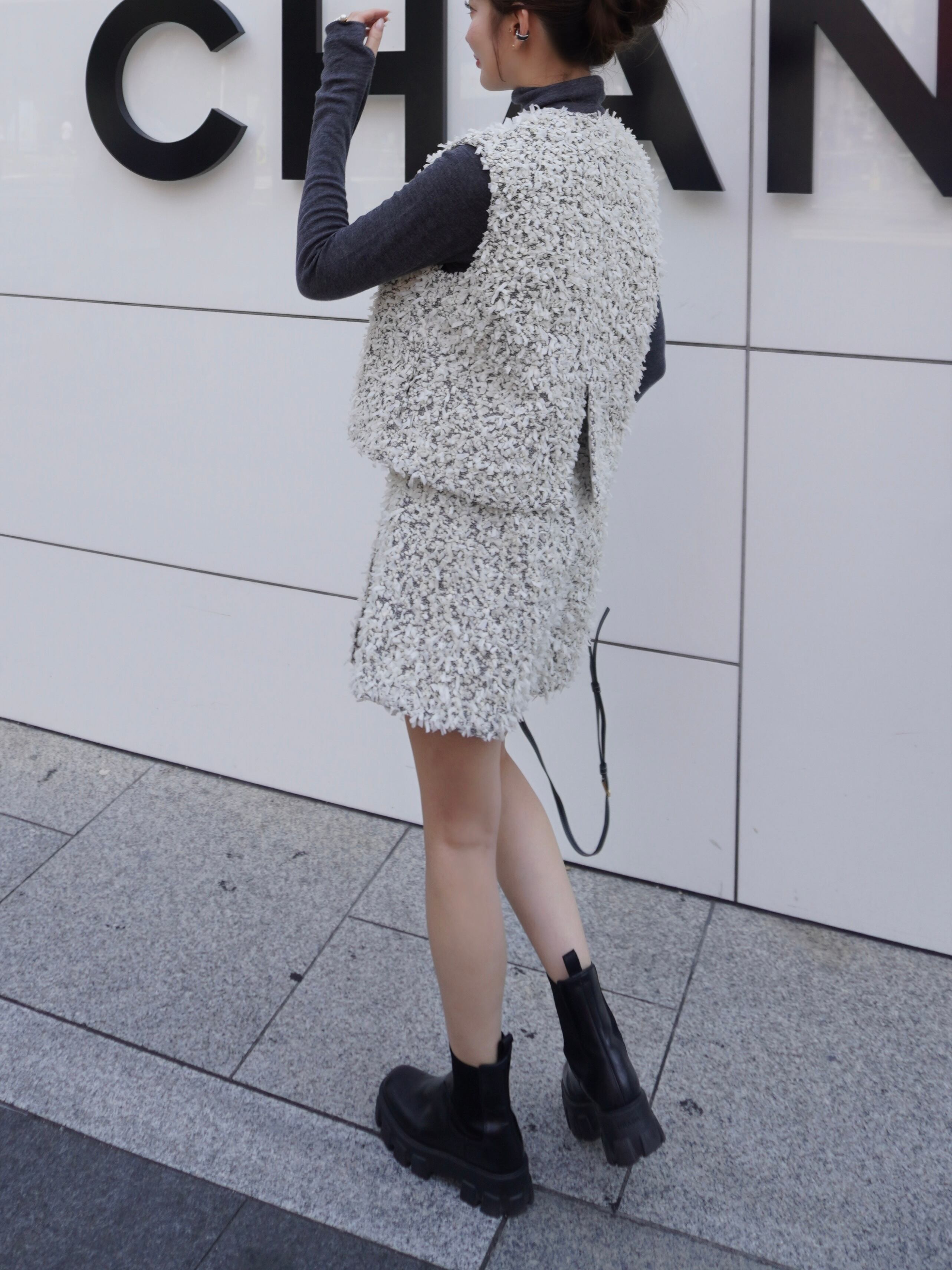 HYEON】pepper gilet & mini wrap skirt - スカートセットアップ 