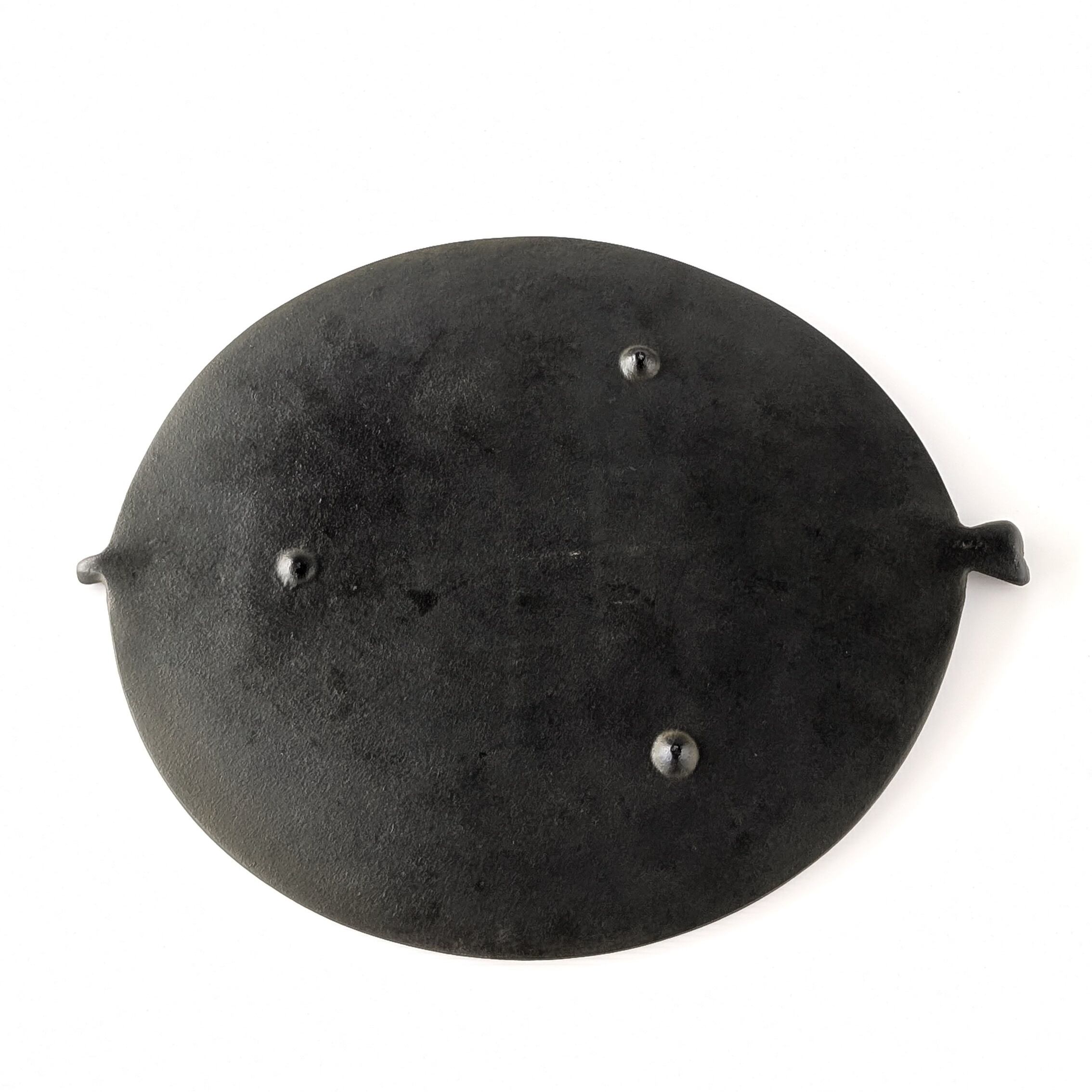 ヒラメ焼物 廣瀨愼 ひらめ皿 大 30x24,5cm 通産大臣賞受賞 南部鉄器