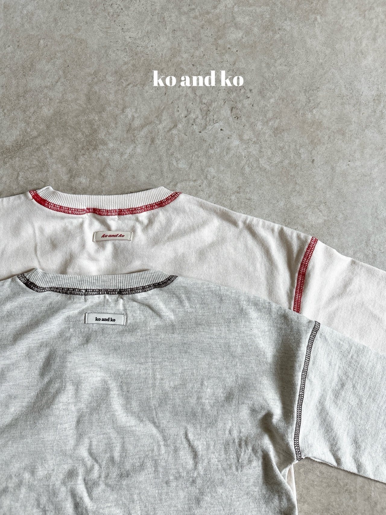 韓国子供服 / 26Autumn / 〖取寄〗ko and ko / ステッチT/ ベビー服 / キッズ服 *XXS~L*