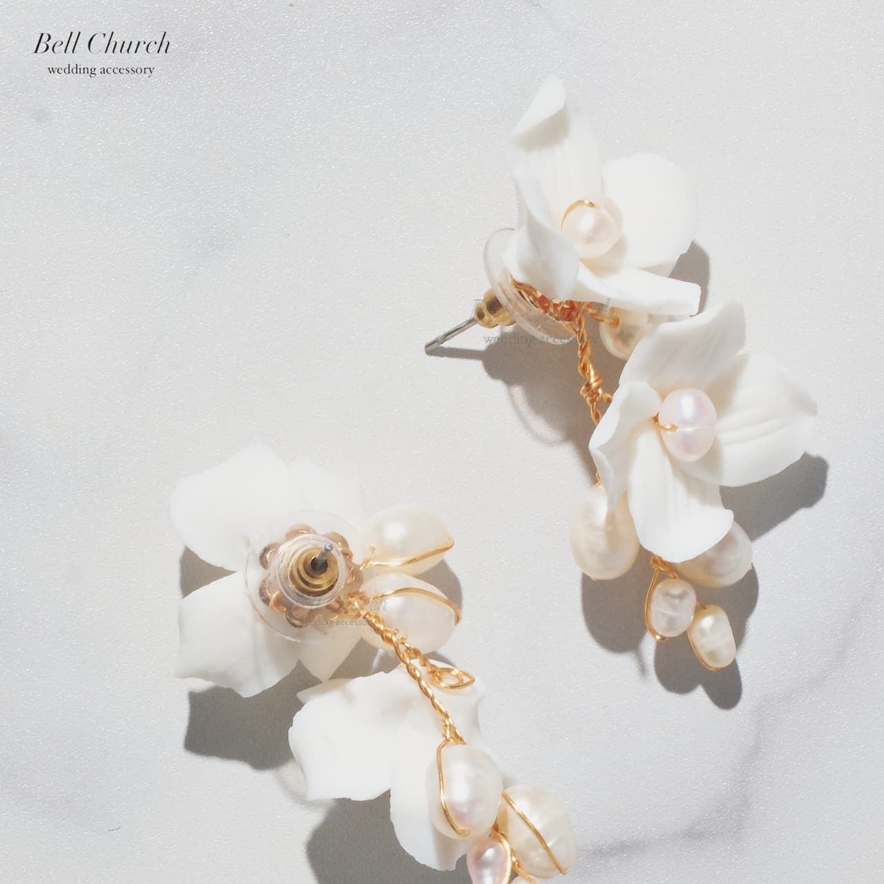 ウエディングピアス イヤリング｜パール｜お花 フラワーモチーフ