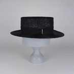 SS21-BD-10 Straw Boater - BLK/BLK/MGR