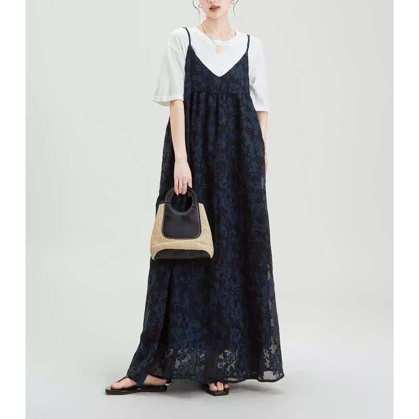 sheer blue floral one-piece | colorer