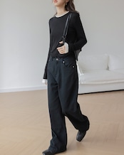 Simple fake layered long sleeve T-shirt T20056