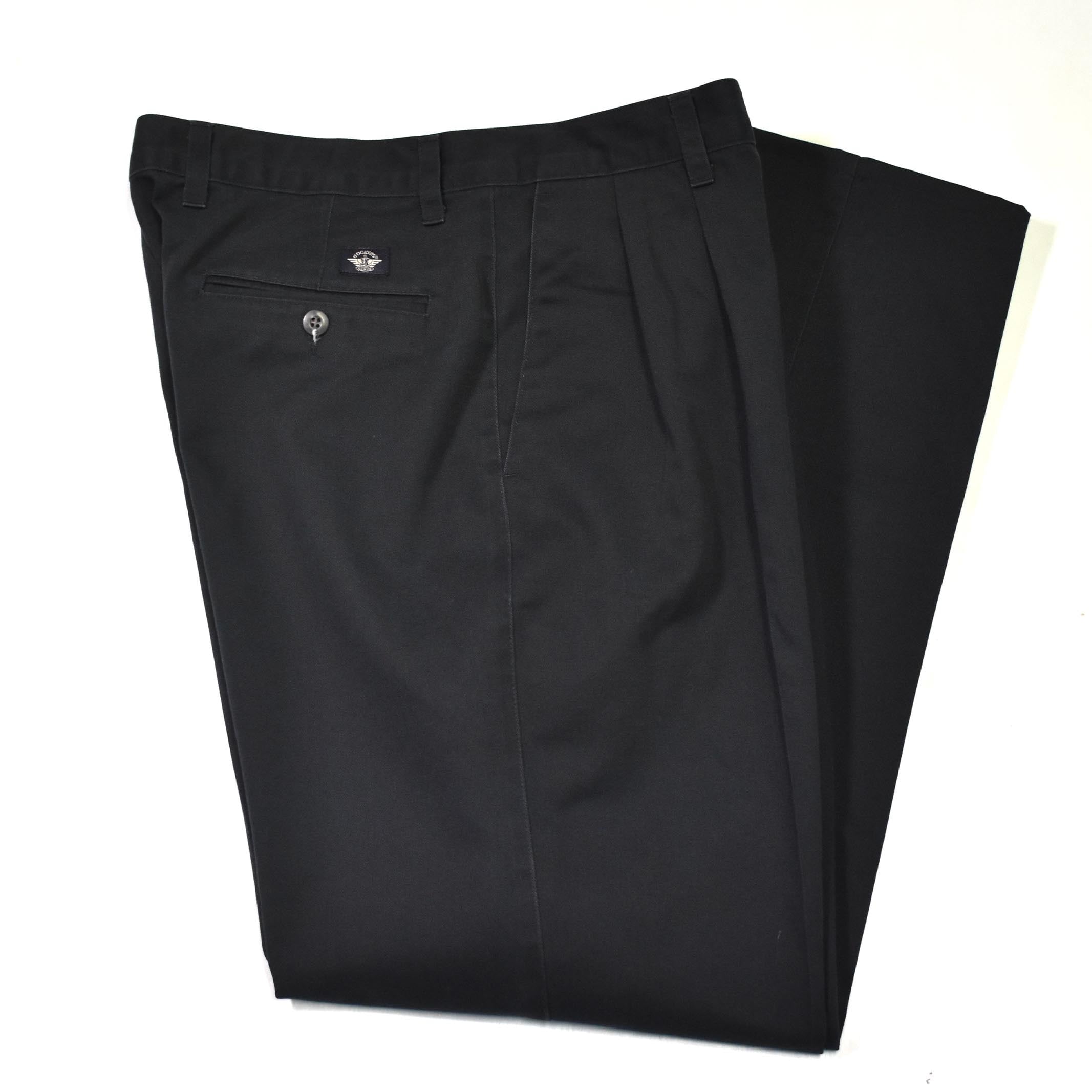 実寸34/30] 00' Dockers Tuck Chino Pant Black | mongos