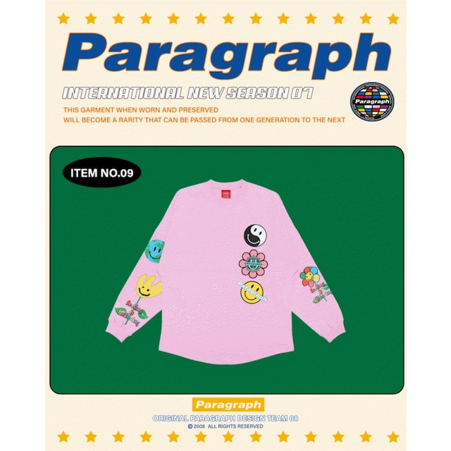 [PARAGRAPH] Happy feeling long sleeve t-shirt 正規品 韓国ブランド 韓国ファッション 韓国代行 長袖 ロングTシャツ