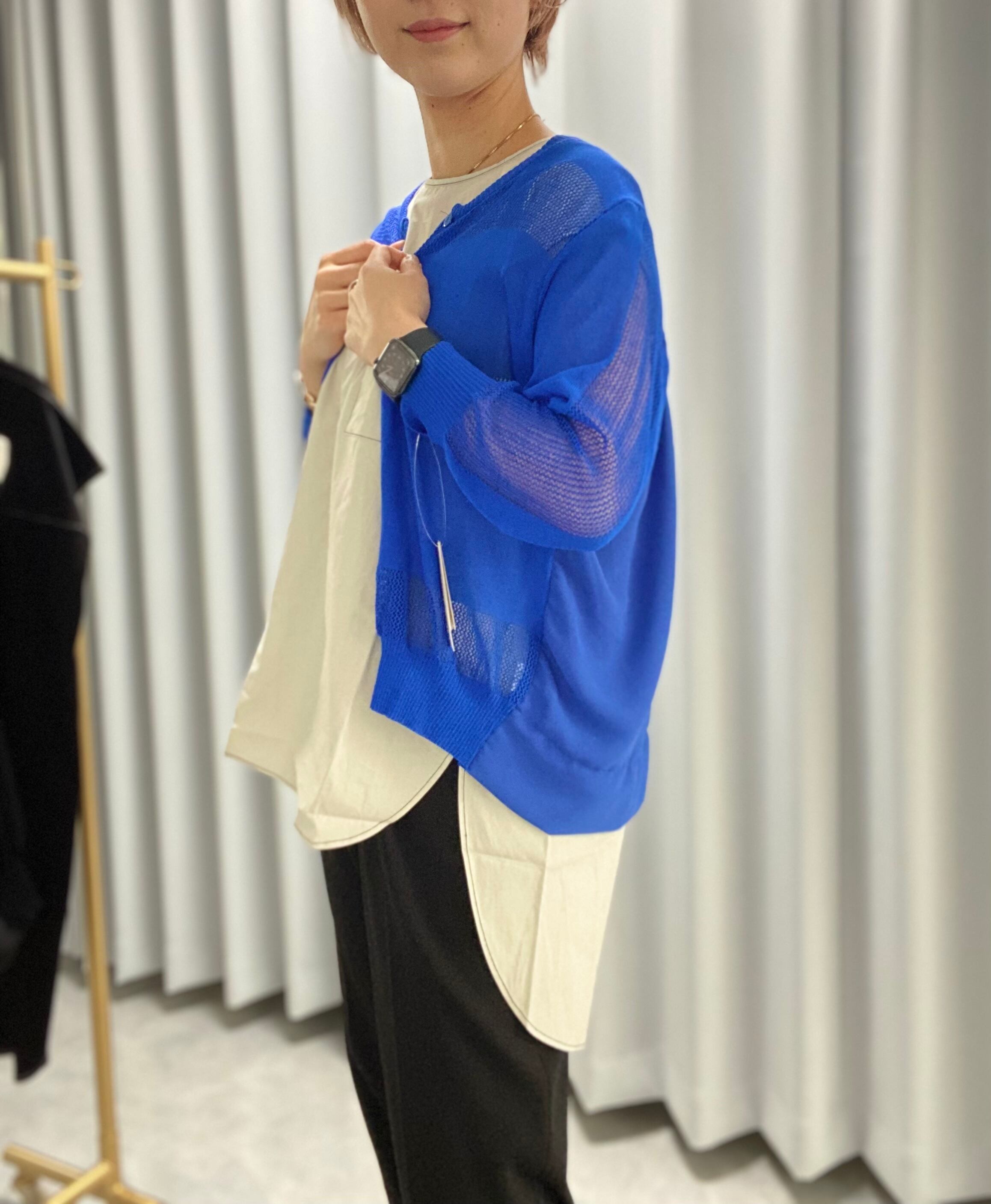 【select】透かし網切替カーディガン