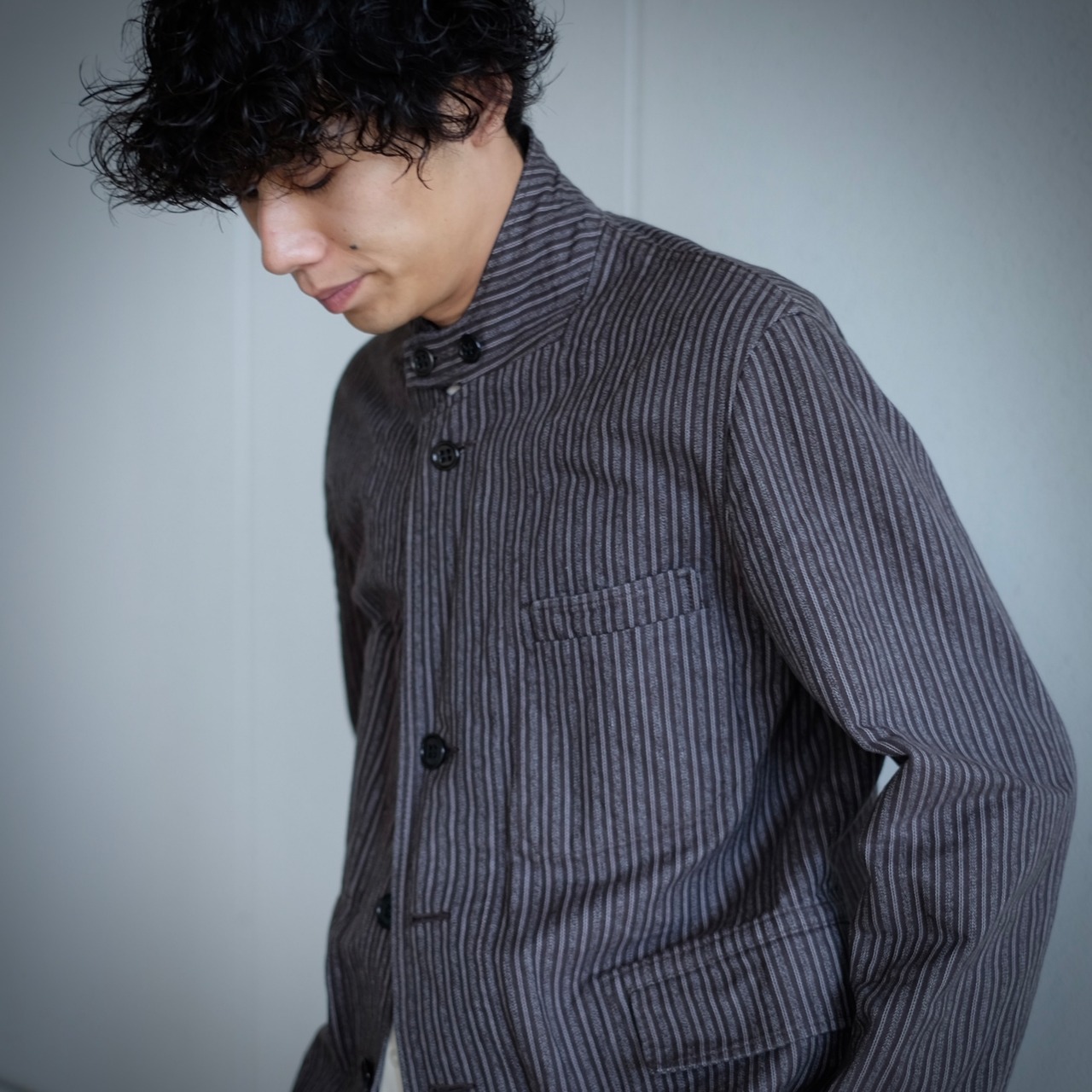 BONCOURA x STRAY SHEEP LIMITED STRIPE COTTON JACKET | STRAYSHEEP 