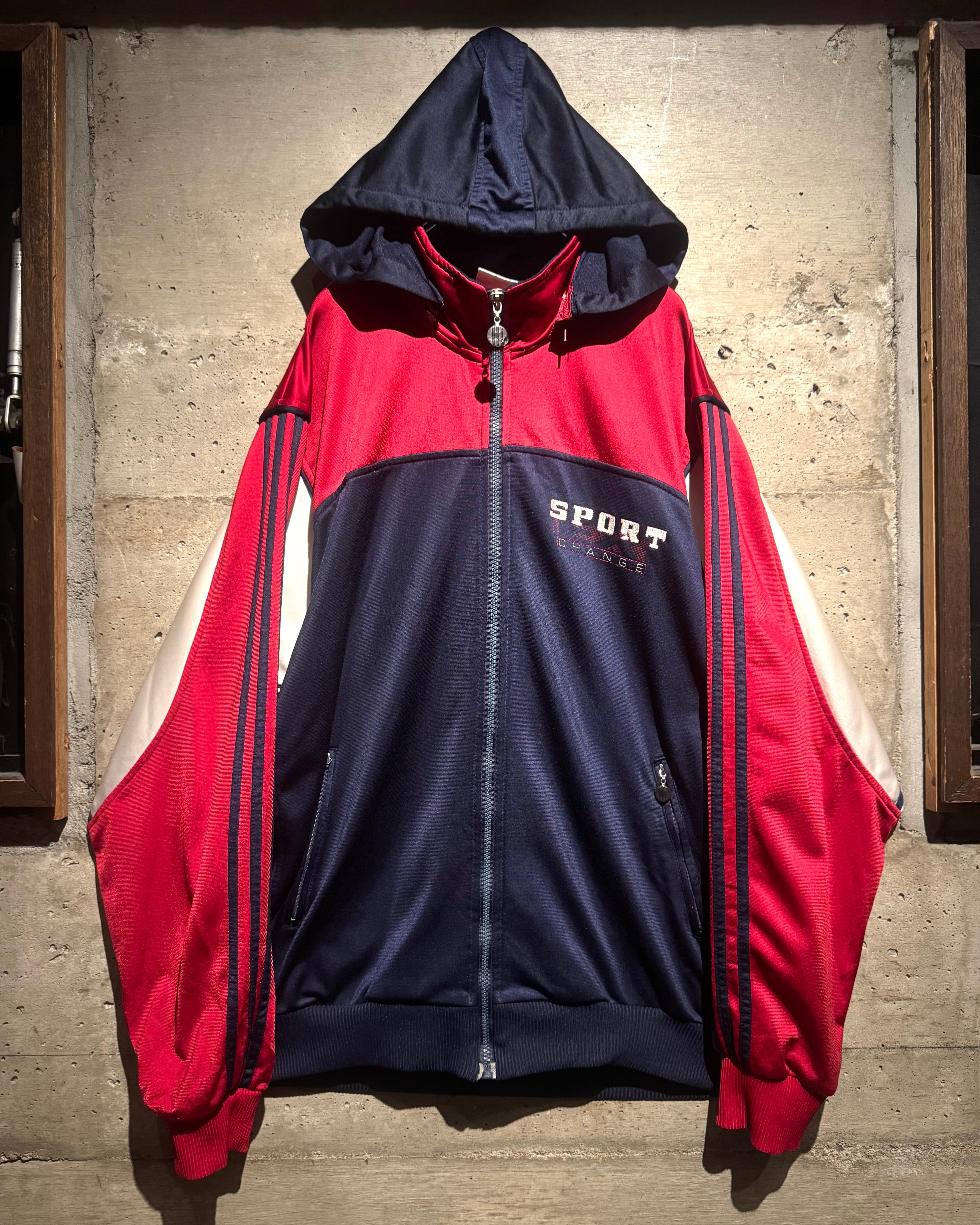 Caka】90's “adidas”Detachable Hoodie Gimmick Euro Vintage Loose