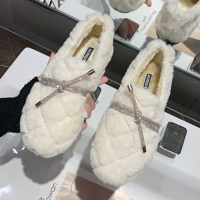 ウィンターベルベットレッドラインストーン 靴 シューズ 冬物 部族の婦人靴47888739598