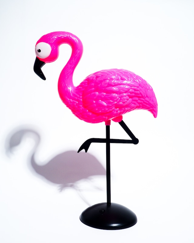 Polystyrene flamingo lamp