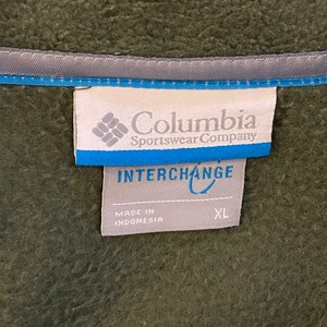 【Columbia】フリースジャケット ソフトシェル ワンポイン刺繍ロゴ XL アメリカ古着