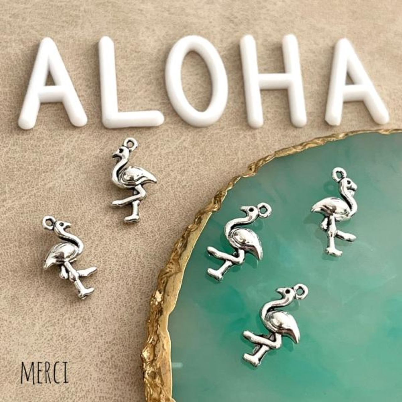 【2個】フラミンゴミニチャーム