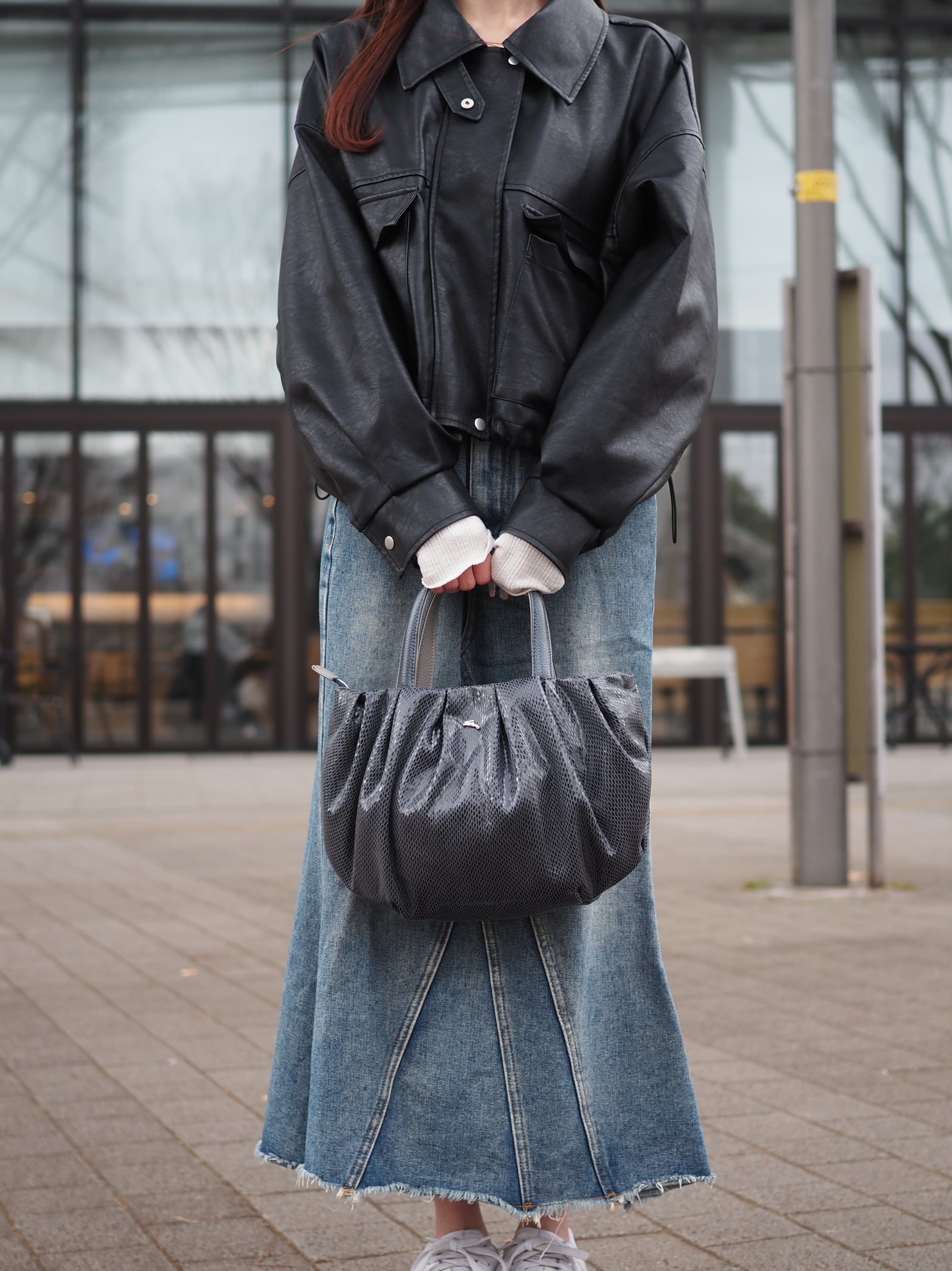 2wayハンドバッグIH-1725(069605)ブルーグレー