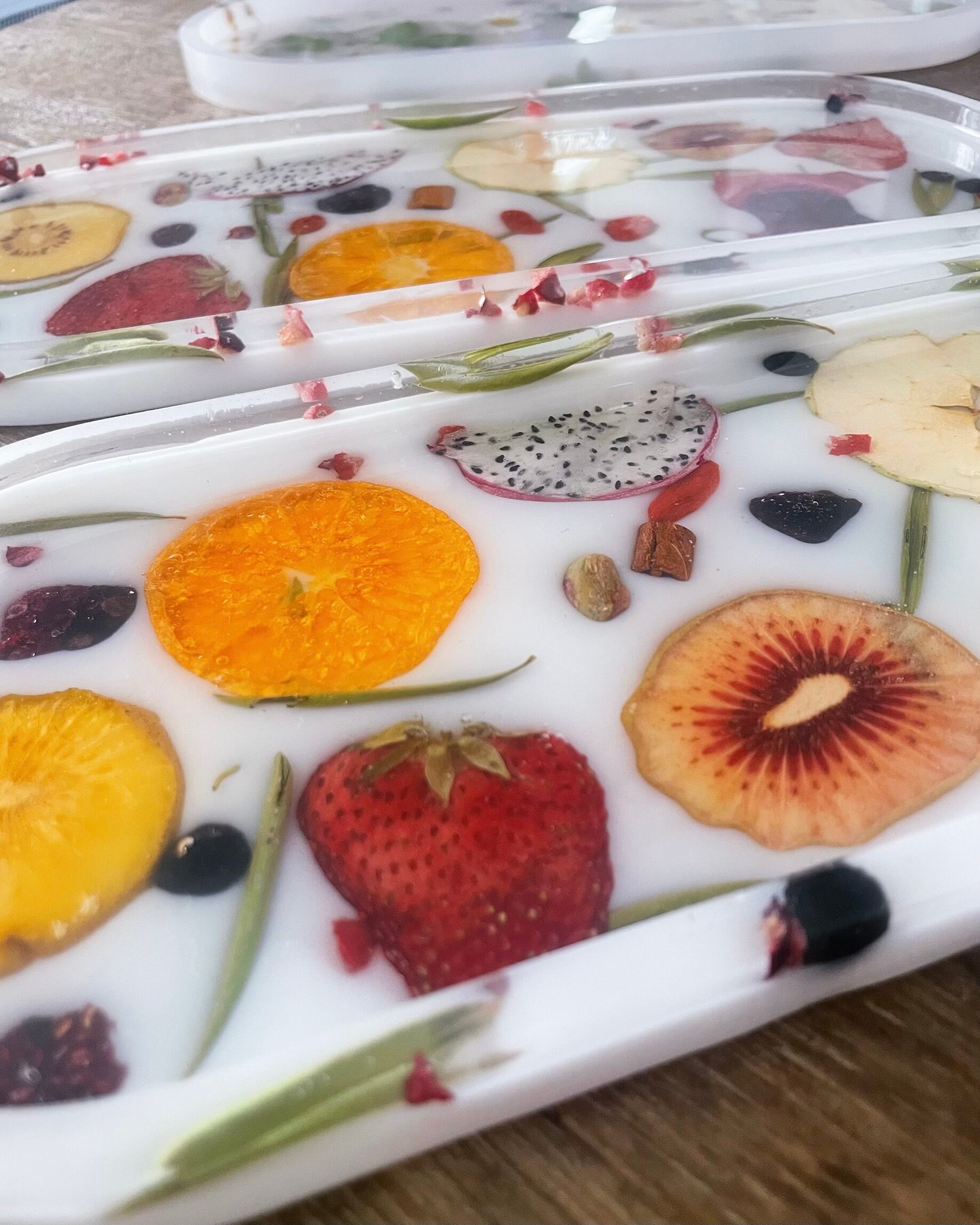 fruits resin tray ☆⡱ レジン フラワー フルーツ トレイ ボウル 皿