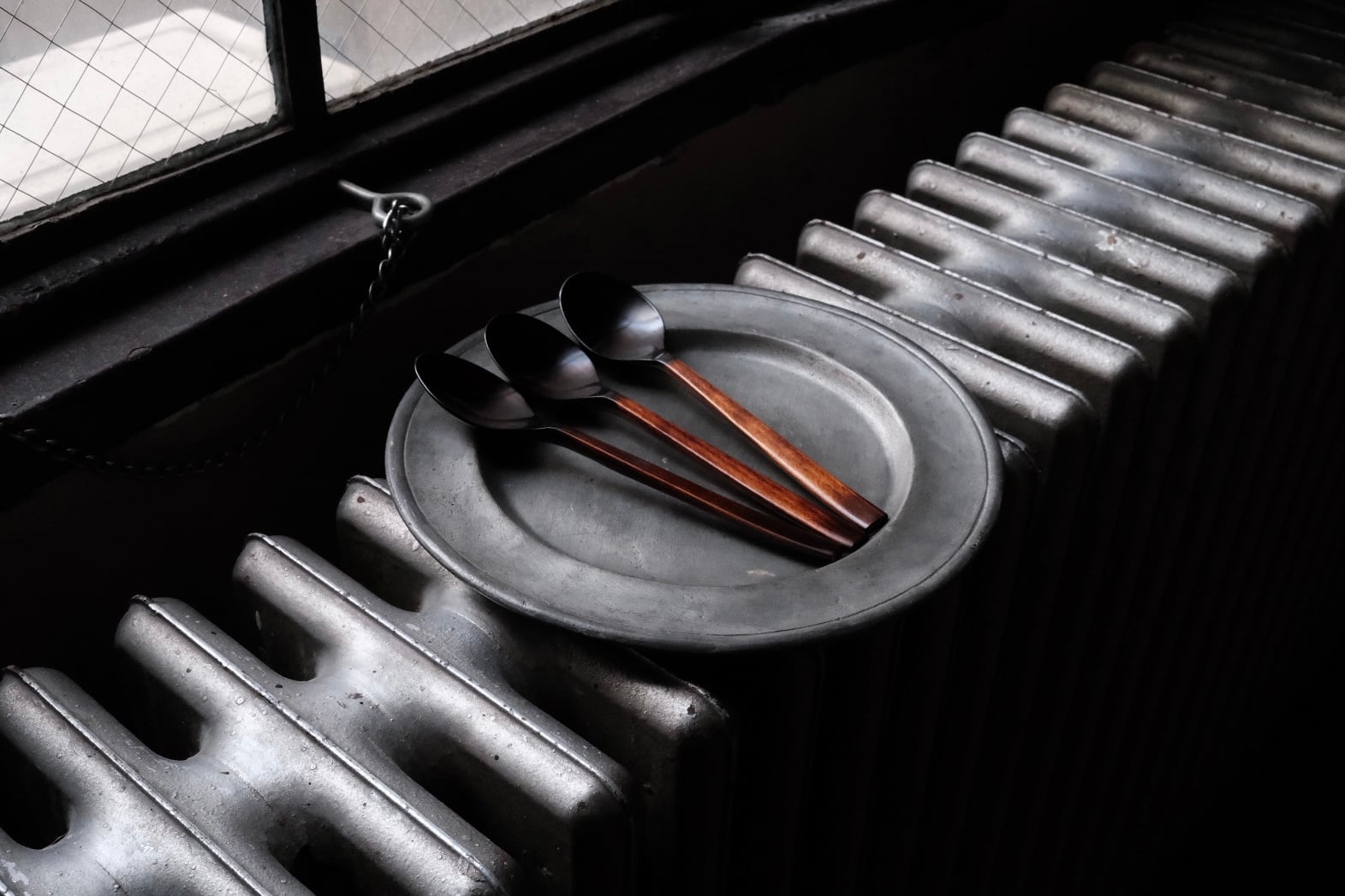 宮崎 "木と漆の工房みやくに" 宮国淳さんの奥京都・福知山産 丹波漆使用の"H1 / ひのきスプーン" 木地呂塗り仕上げ / 大阪