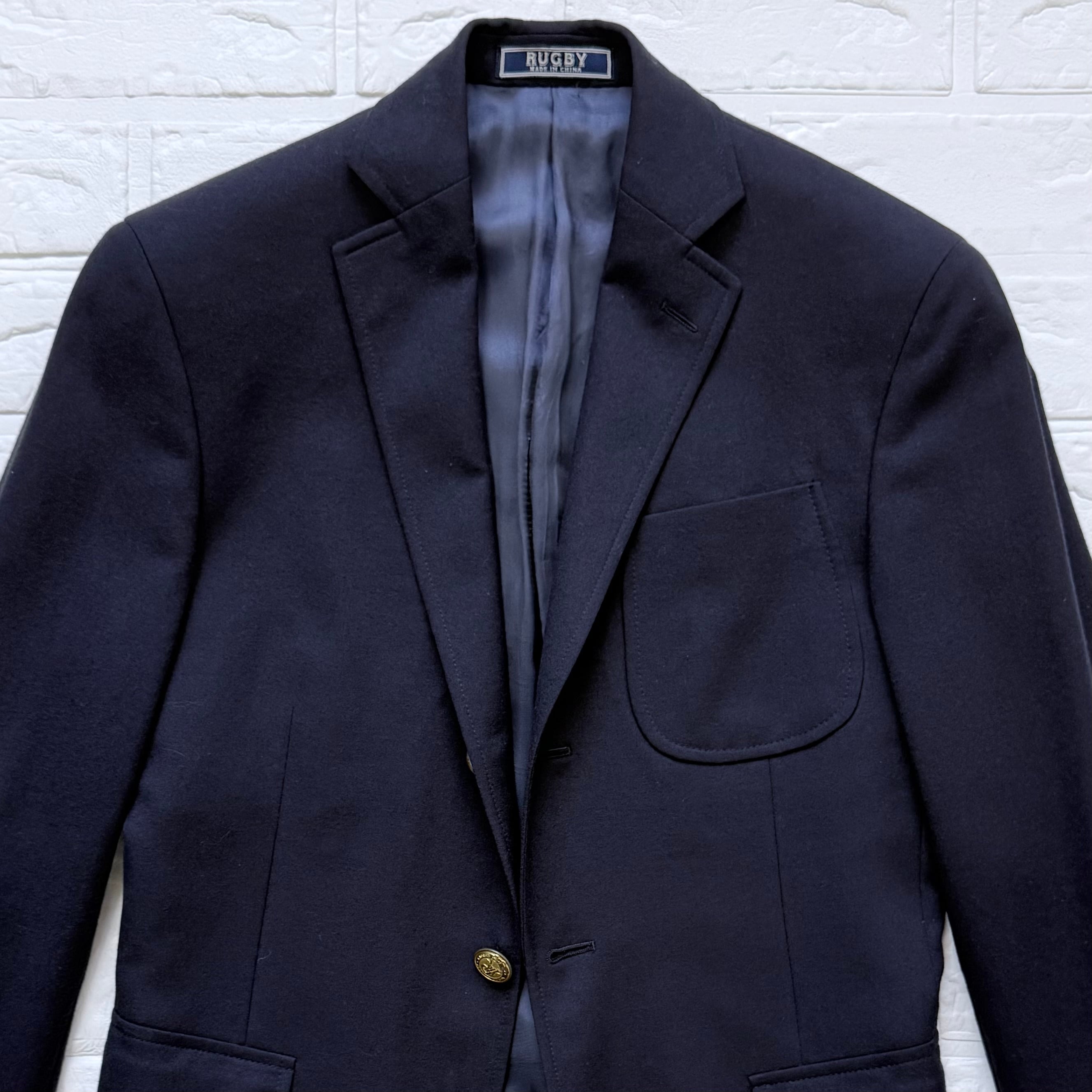 Rugby Ralph Lauren 金釦ブレザー 段返り3B サキソニーウール ネイビー