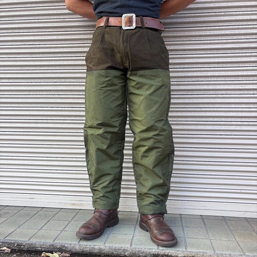 00s BRACCO ツートン ハンティングパンツ オリーブ×カーキ コットンパンツ チュニジア製 ユーロ ミリタリー ヴィンテージ W86cm L相当