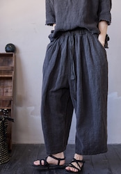 リネン サルエルパンツ