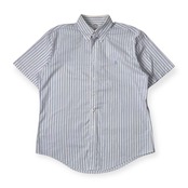 Brooks Brothers ブルックスブラザーズ NON-IRON ストライプ BD ボタンダウン オックスフォード 半袖シャツ L/水色系 メンズ