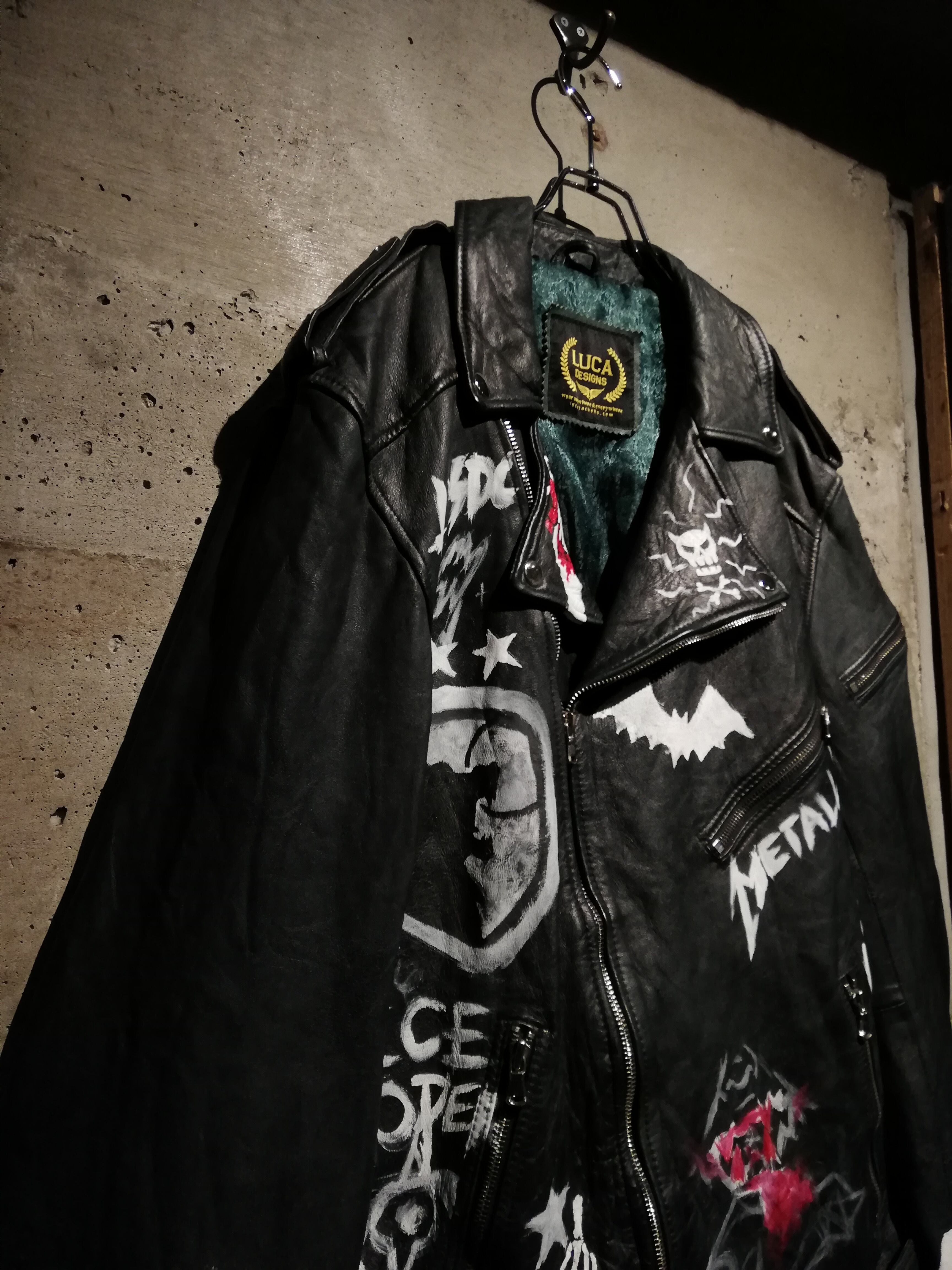 Caka】Special Hand Paint Custom Vintage Double Riders Jacket