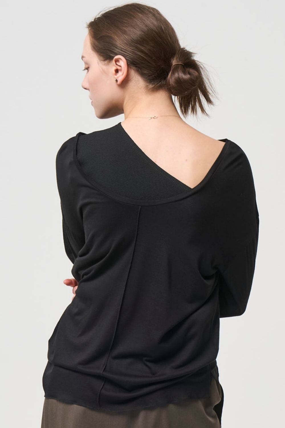 聖❣️ 2way Sheer back open T-shirt - BLACK | seven dot - ライフスタイル