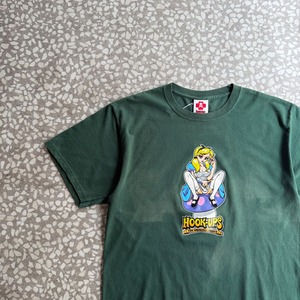 HOOK-UPS / 90’-00’s usa製 Design T-shirt size L