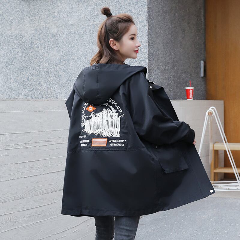 【新作】【送料無料】 509＃秋春マタニティトレンチコートロングアウターウェア妊婦妊婦刺繡妊娠ジャケット 刺繍 スプリング 春物 オータム 秋物 AL expec473368269058