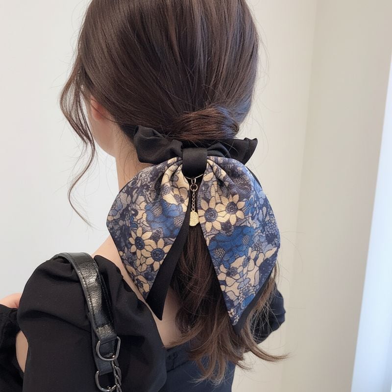 クラシックフラワーリボンシュシュ L1150