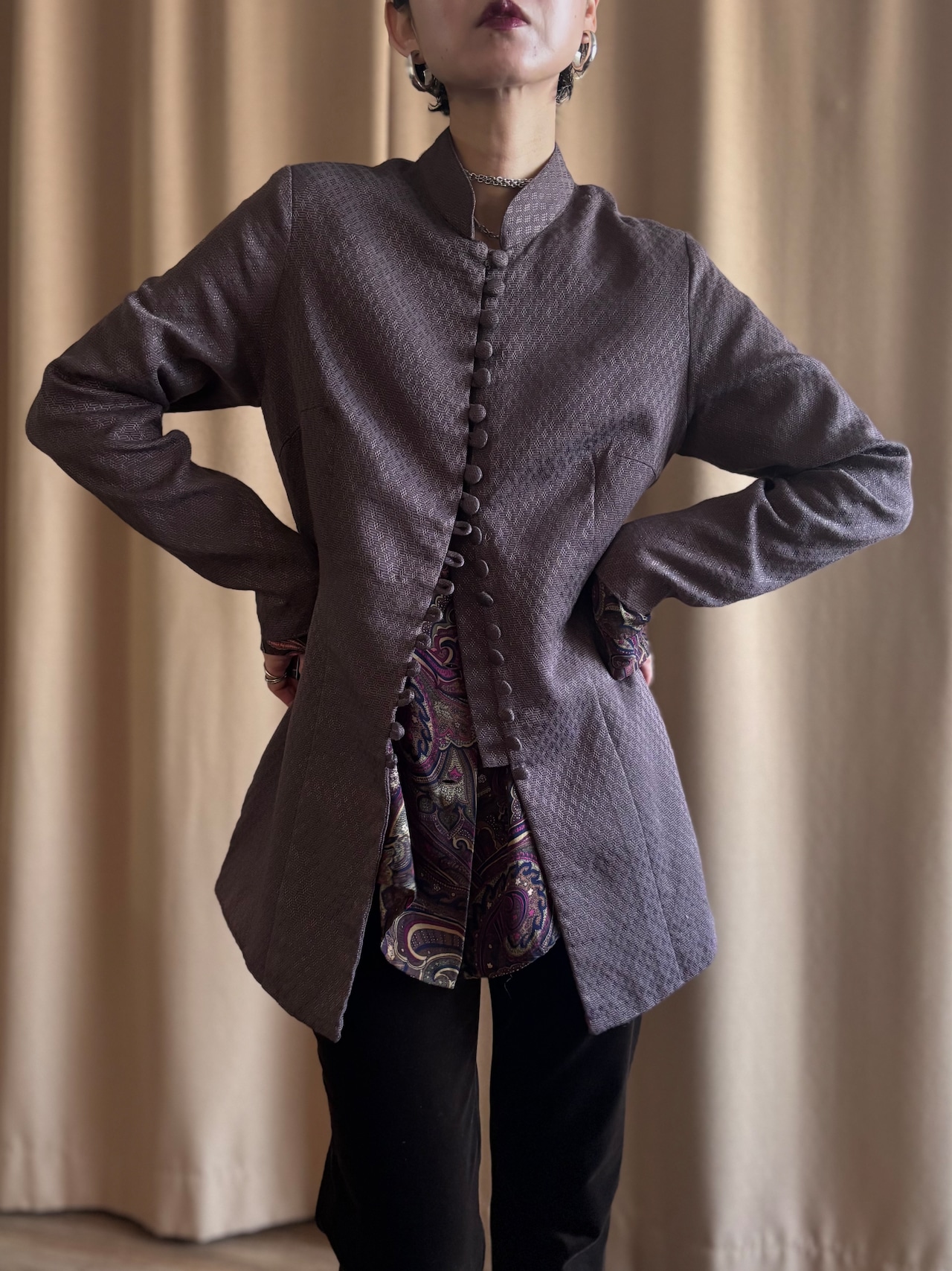 dull color china silk tops-5152-1