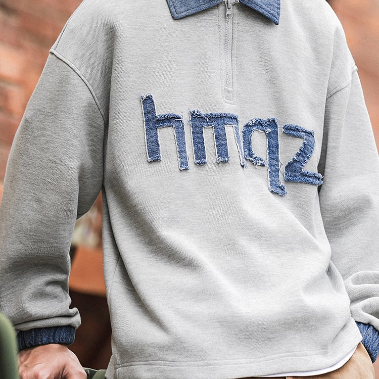 HEEMKIZOOデニム切替ハーフジップスウェット | mblueshop