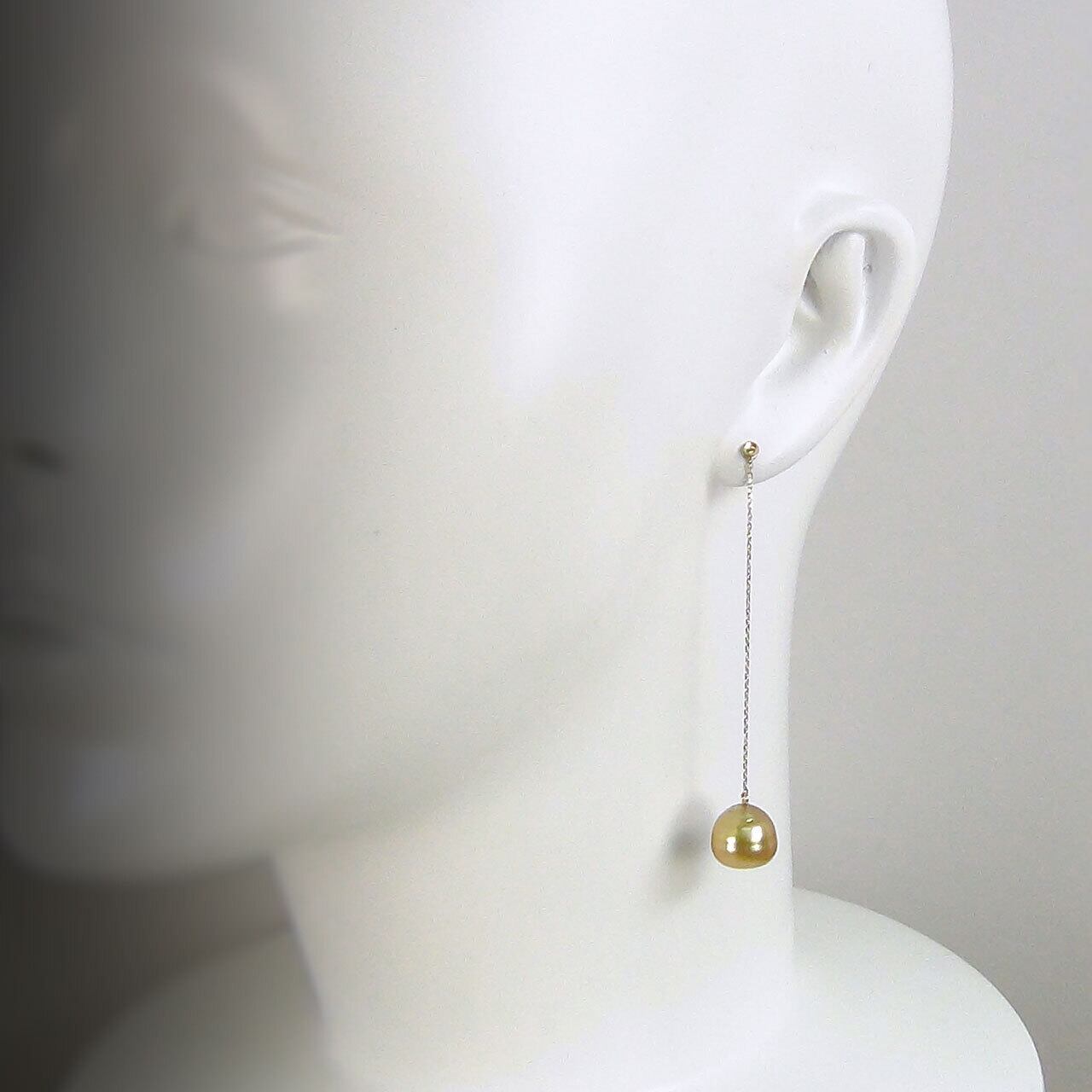 K18 南洋ゴールデンパール ピアスチャーム | atelier-N2