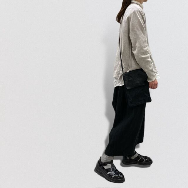 pas de calais cowhide leather×cotton pouch | CoCo Cuore