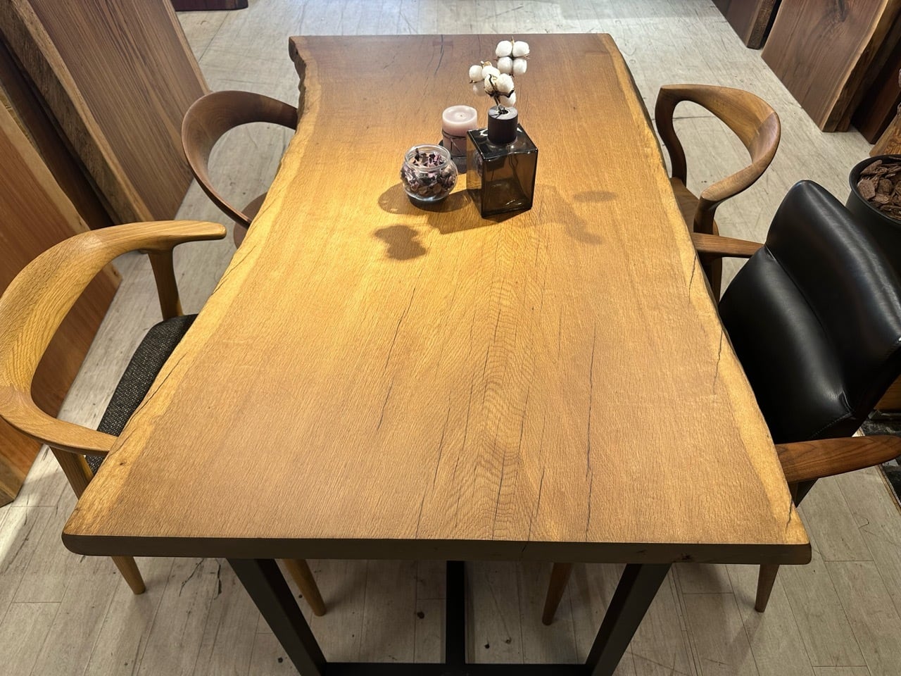 OUTLET】楡（ニレ）_1500×780-900×58_新宿店_テーブル天板/一枚板 2420