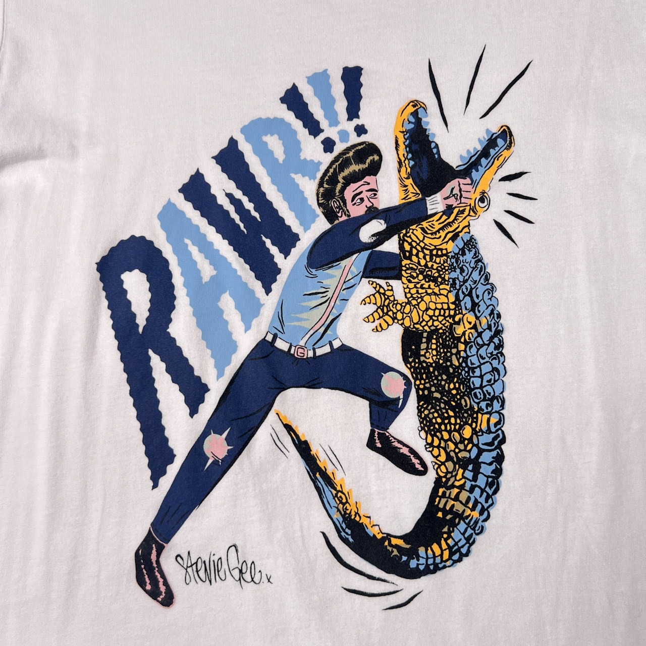 LACOSTE LIVE ラコステ ライブ デザインプリント 半袖Tシャツ 4/ホワイト