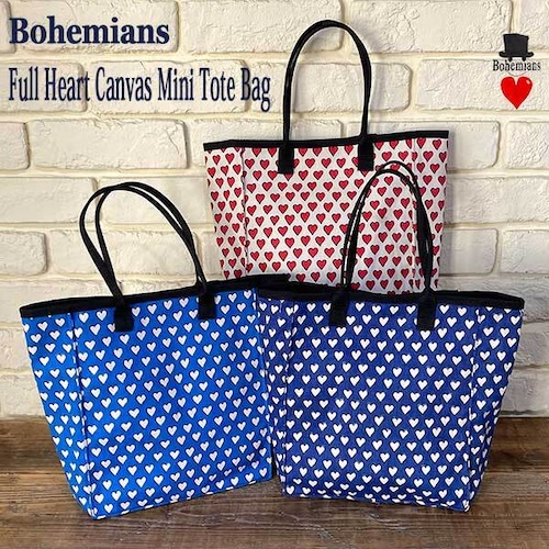 FULL HEART CANVAS MINI TOTE BAG フルハート キャンバス ミニトートバッグ 小さめ 普段使い ボヘミアンズ BOHEMIANS 日本製