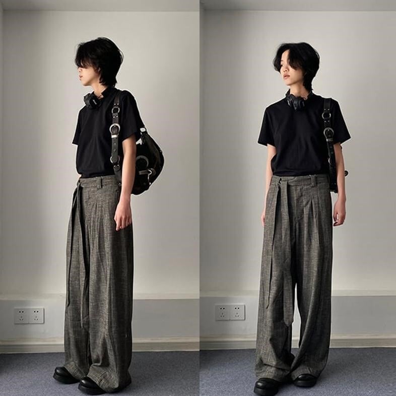 OkayThxByeドレープ感ある灰色スラックスパンツ | mblueshop OkayThxByeドレープ感ある灰色スラックスパンツ | mblueshop