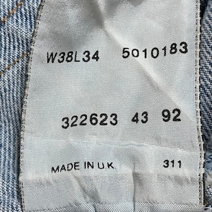 【LEVI'S】 90s UK製 501 イギリス製  デニム ジーンズ ジーパン ボタンフライ ダボパン W38 L34 刻印311 英国ファクトリー リーバイス 希少 EU古着