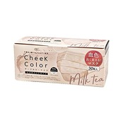 富士工業(FUJI KOGYO) チークカラーマスク ミルクティー 小ワイド（不織布３層３０枚入）