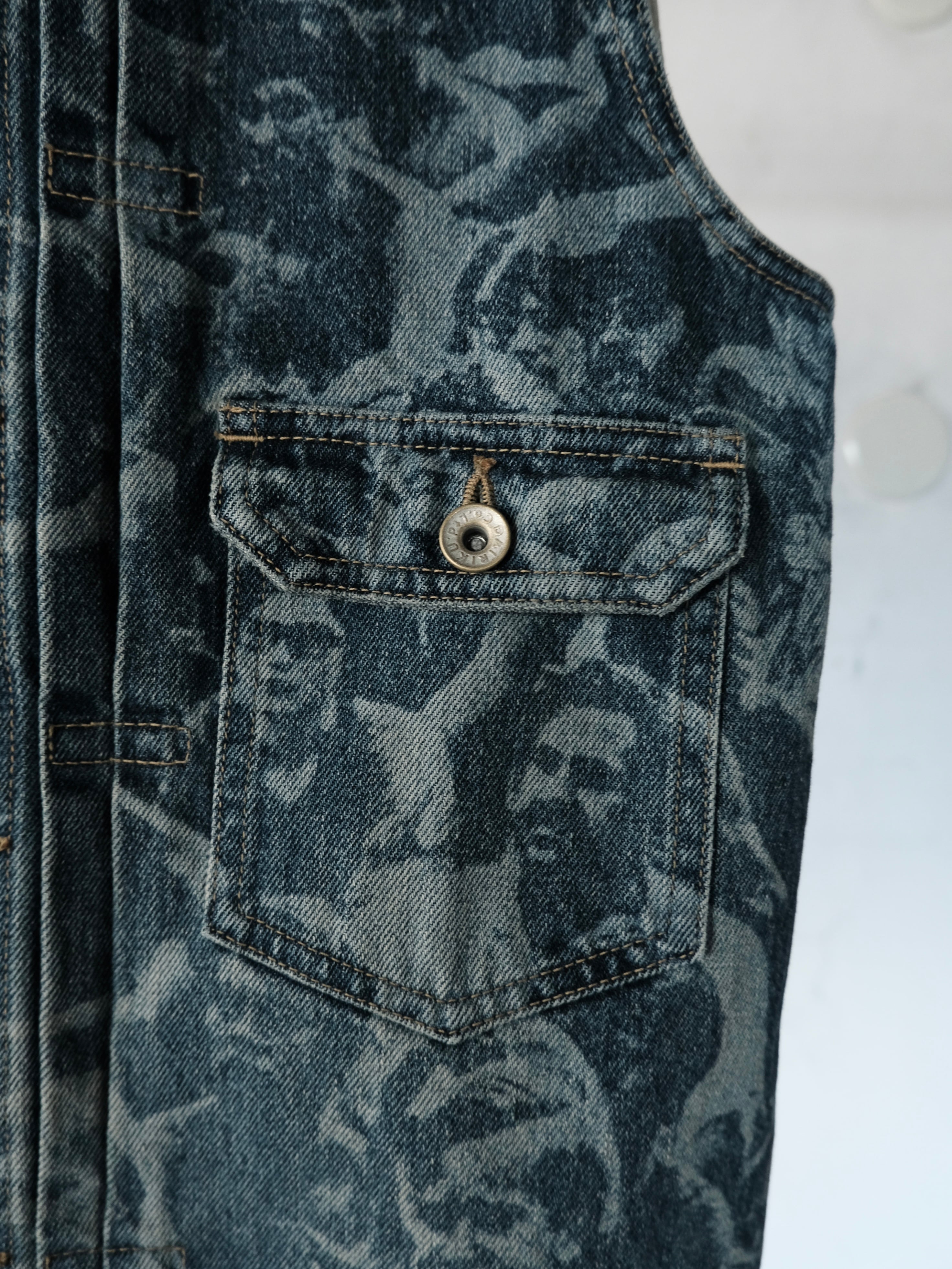 DAIRIKU ダイリク 23ss Denim Vest 総柄　デニムベスト DAIRIKU】Tite No-sleeve Denim Vest | THE OUR