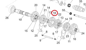 Aprilia 15～23 RSV4 1000 /1100 3rd gear on the sec. Z=34 2A000285