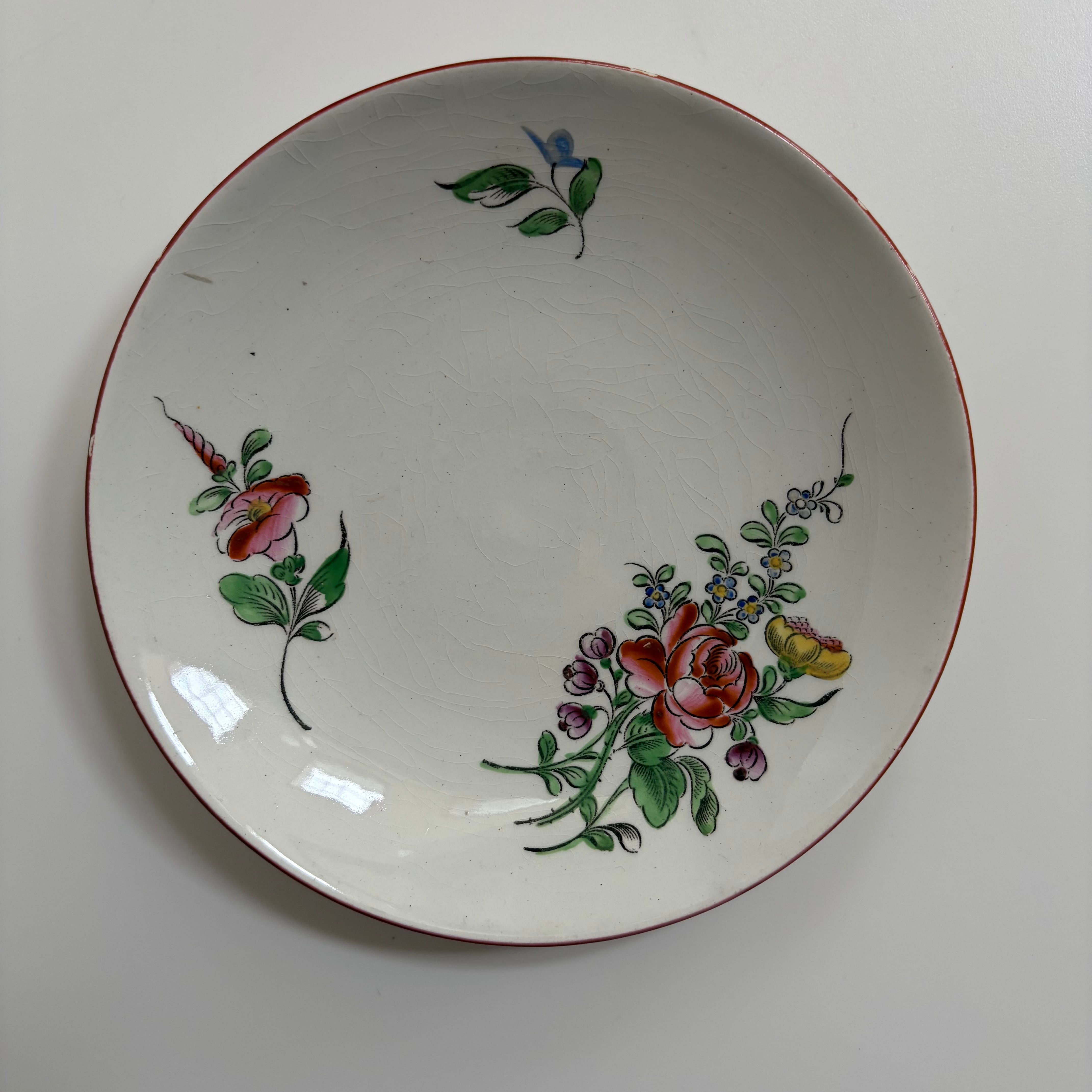 Lunéville　K&G　CHINA　手書きのプレート リュネヴィル K&G 小さなプレート（可憐な花模様／Lunéville