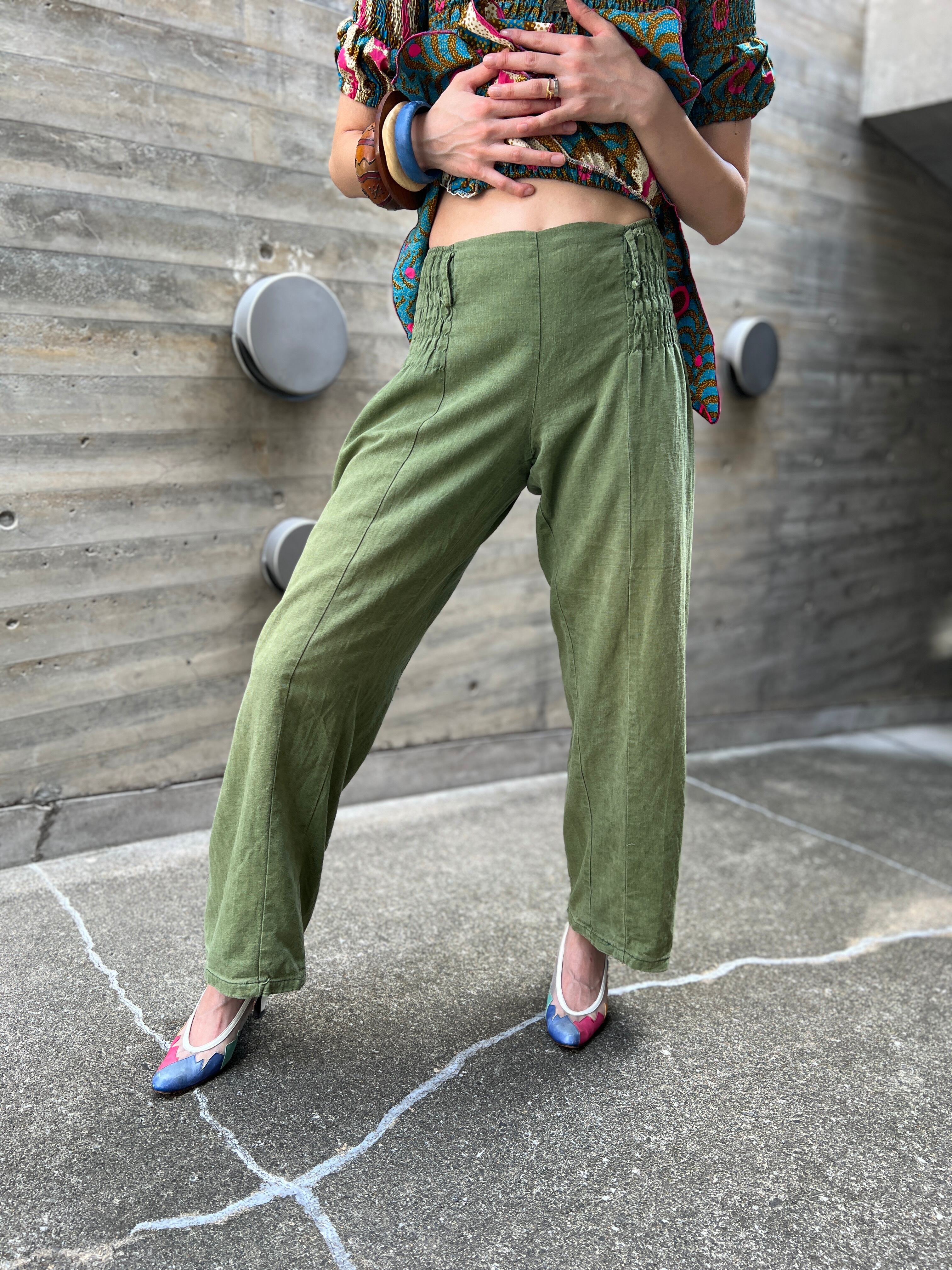Vintage khaki linen pants