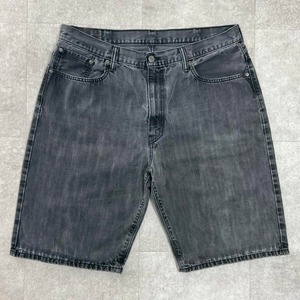 W38 リーバイス　569 デニムショーツ　ブラック　黒　バギーショーツ　00s