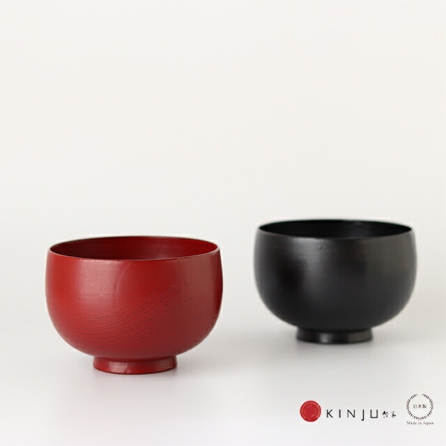 まり汁椀 ( 木製 )  山岸厚夫 うるし工房錦壽（ きんじゅ ）【 うるし 日本製 お椀 漆器 漆 木製 根来 曙 越前 シンプル 】