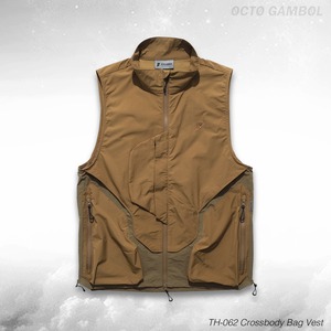 【OCTO GAMBOL】 TH-062 Crossbody Bag Vest - CAMEL KHAKI