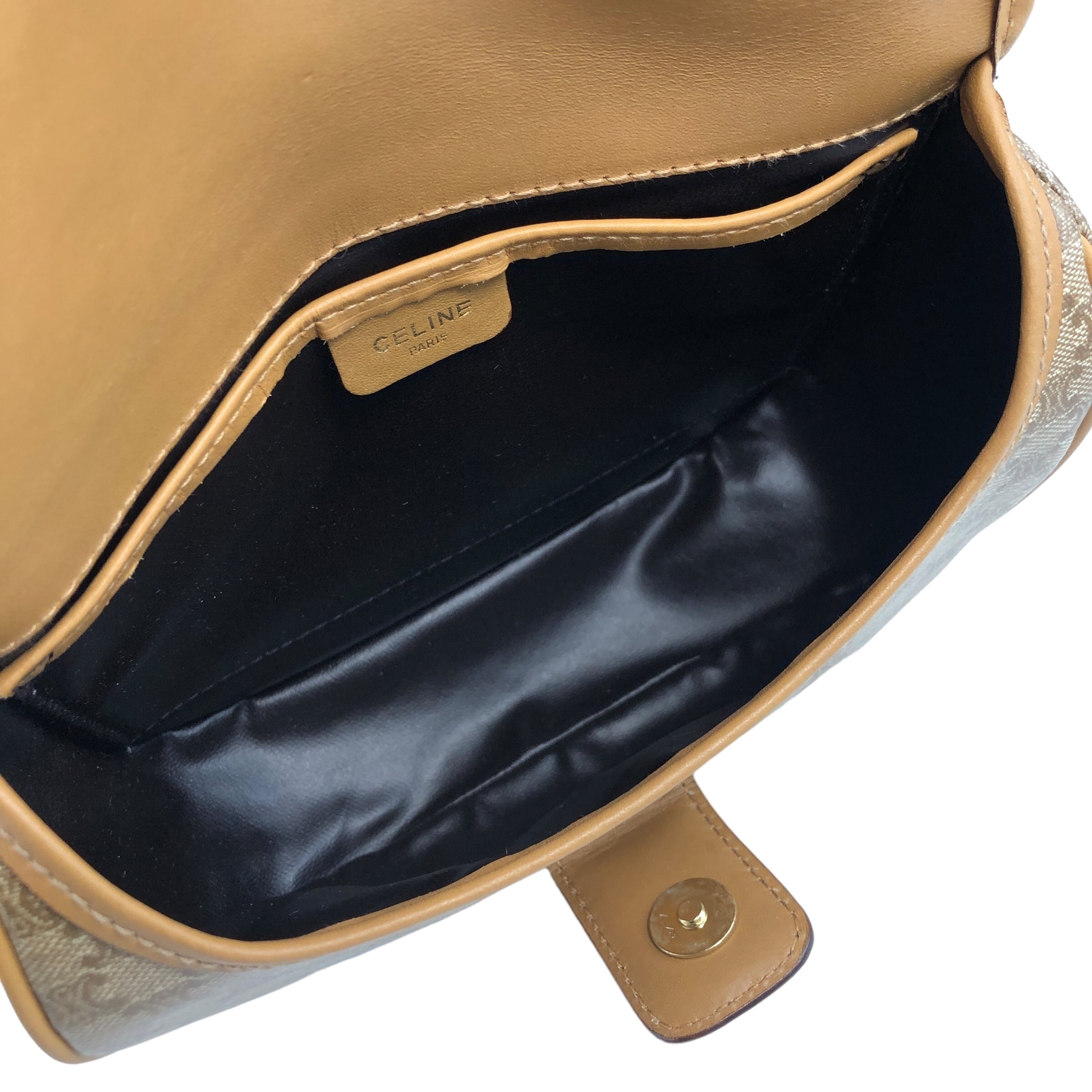 CELINE セリーヌ マカダム ショルダーバッグ ベージュ ブラゾン型押し