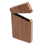 木製 カードケース︱ 天然木 名刺入れ マグネット式 スリム設計 収納20枚 ビジネス ギフト 高級感 ウォールナット