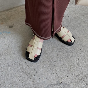 square gurkah leather sandal